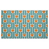 60er 70er Mod Retro-Herz-Blume v1 Stoff (Fat Quarter (45,7 x 55,9 cm))