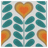 60er 70er Mod Retro-Herz-Blume v1 Stoff (Nahaufnahme)