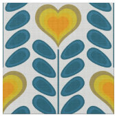 60er 70er Mod Retro-Herz-Blume v2 Stoff (Nahaufnahme)