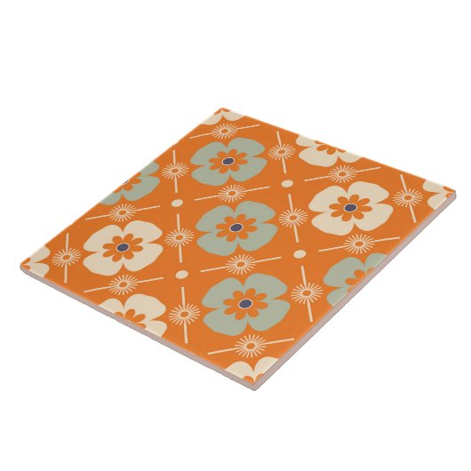 60er 70er Retro Blume Fliese (Seite)
