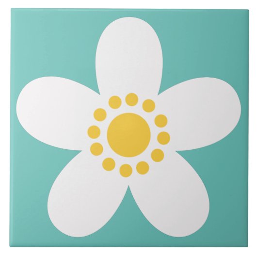 60er 70er Retro Blume Fliese (Vorderseite)