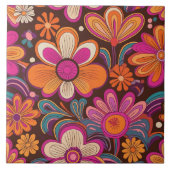 60er 70er Retro Blume Fliese (Vorderseite)
