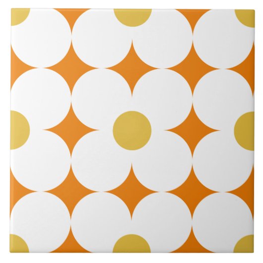 60er 70er Retro Blume Fliese (Vorderseite)