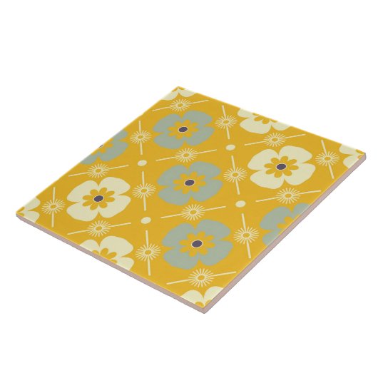 60er 70er Retro Blume Fliese (Seite)