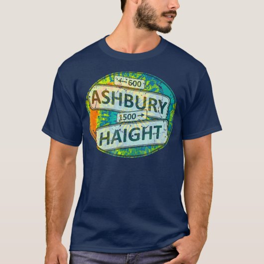 60er 70er Retro Blume Power Haight Ashbury Signs T-Shirt (Vorderseite)