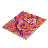 60er 70er Retro-Blumentafel Fliese (Seite)