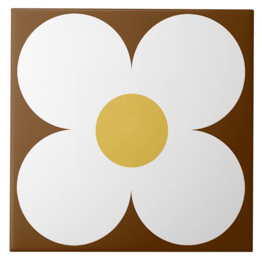 60er 70er Retro-Blumentafel Fliese (Vorderseite)