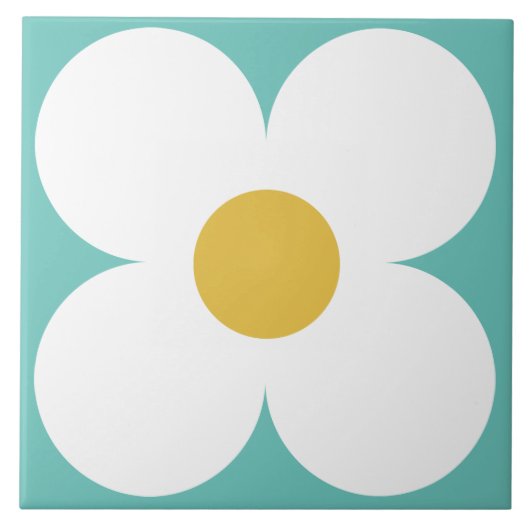 60er 70er Retro-Blumentafel Fliese (Vorderseite)