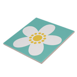 60er 70er Retro-Blumentafel Fliese