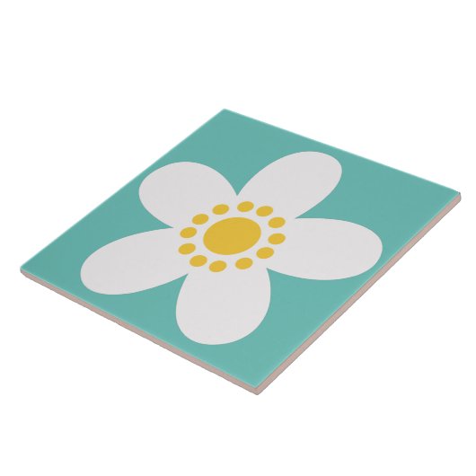 60er 70er Retro-Blumentafel Fliese (Seite)
