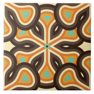 60er 70er Retro-Blumentafel Fliese