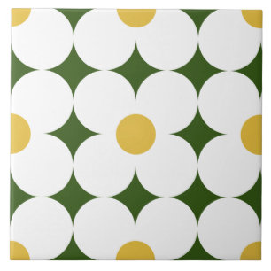 60er 70er Retro-Blumentafel Fliese