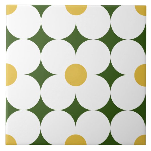 60er 70er Retro-Blumentafel Fliese (Vorderseite)