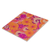 60er 70er Retro-Blumentafel Fliese (Seite)
