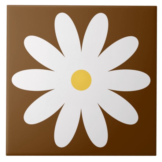 60er 70er Retro-Blumentafel Fliese (Vorderseite)