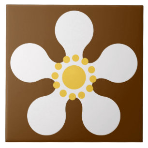 60er 70er Retro-Blumentafel Fliese