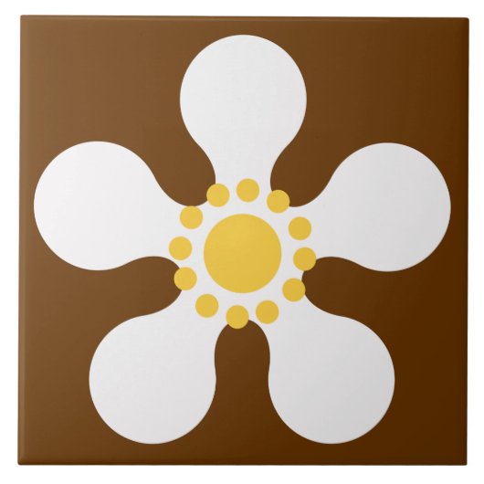 60er 70er Retro-Blumentafel Fliese (Vorderseite)