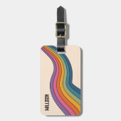 60er 70er Retro Streifen Gepäckanhänger (Vorderseite vertikal)