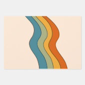 60er 70er Retro Streifen Geschenkpapier Set (Vorderseite)