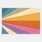 60er 70er Retro Streifen Geschenkpapier Set (Vorderseite)