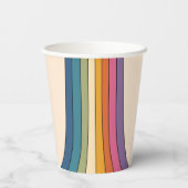 60er 70er Retro Streifen Pappbecher (Rückseite)