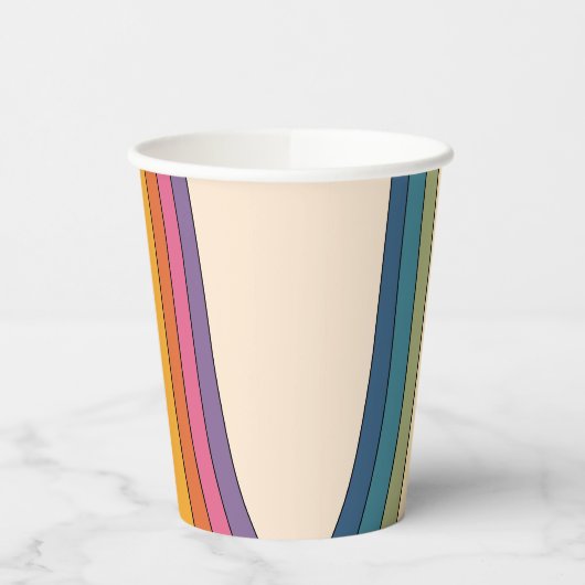 60er 70er Retro Streifen Pappbecher (Links)