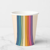 60er 70er Retro Streifen Pappbecher (Vorderseite)