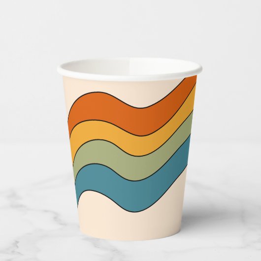 60er 70er Retro Streifen Pappbecher (Links)