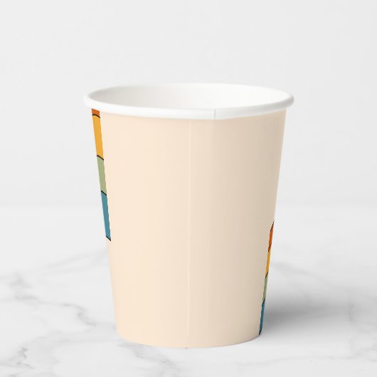 60er 70er Retro Streifen Pappbecher (Rechts)