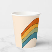 60er 70er Retro Streifen Pappbecher (Vorderseite)