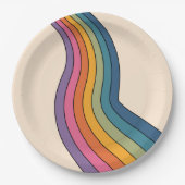 60er 70er Retro Streifen Pappteller (Vorderseite)