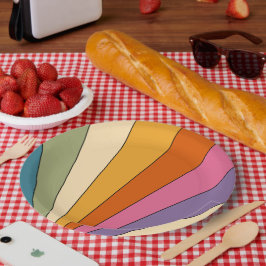 60er 70er Retro Streifen Pappteller