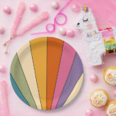 60er 70er Retro Streifen Pappteller (Party)