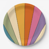 60er 70er Retro Streifen Pappteller (Vorderseite)