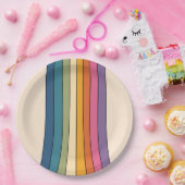 60er 70er Retro Streifen Pappteller (Party)