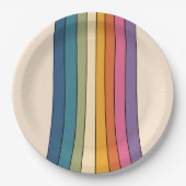 60er 70er Retro Streifen Pappteller (Vorderseite)