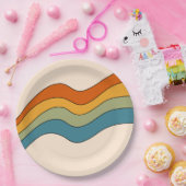 60er 70er Retro Streifen Pappteller (Party)