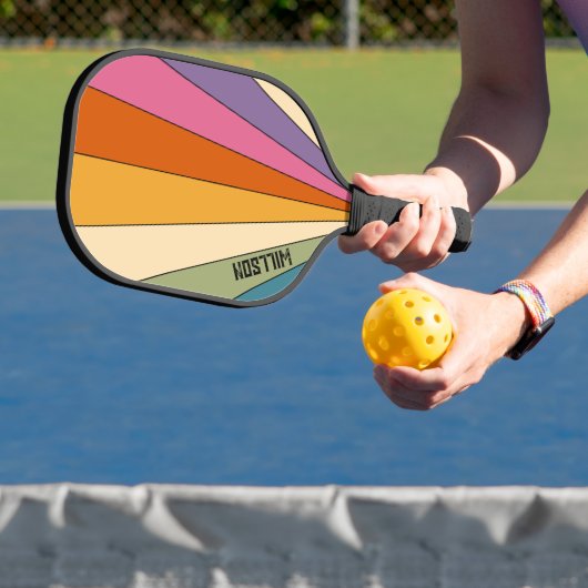 60er 70er Retro Streifen Pickleball Schläger (InSitu)