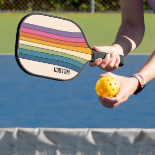 60er 70er Retro Streifen Pickleball Schläger