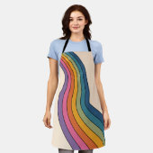 60er 70er Retro Streifen Schürze (Getragen)