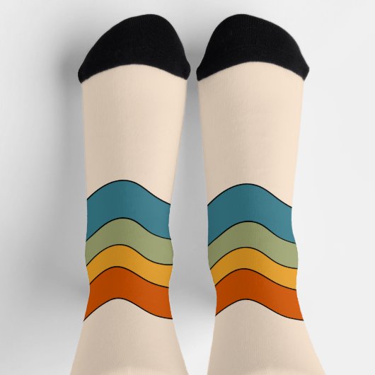 60er 70er Retro Streifen Socken (Oben)