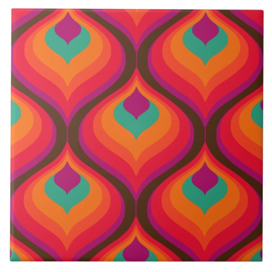 60er 70er Retromuster Keramik Fliese (Vorderseite)