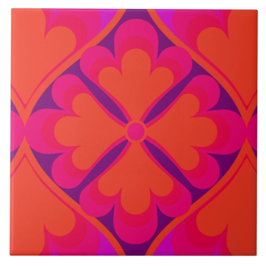 60er 70er Retromuster Keramik Fliese (Vorderseite)