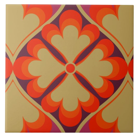 60er 70er Retromuster Keramik Fliese (Vorderseite)