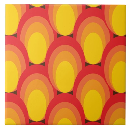 60er 70er Retromuster Keramik Fliese (Vorderseite)