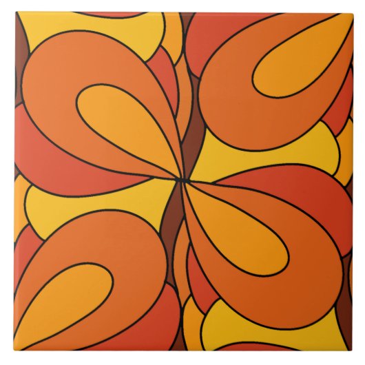 60er 70er Retromuster Keramik Fliesen (Vorderseite)