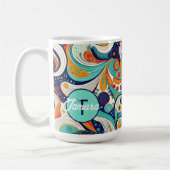 60er 70er Vibe Retro Wirbel Abstrakt Pat#1 ID1069 Kaffeetasse (Links)