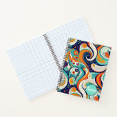 60er 70er Vibe Retro Wirbel Abstrakt Pat#1 ID1069 Notizblock (Innenseite)