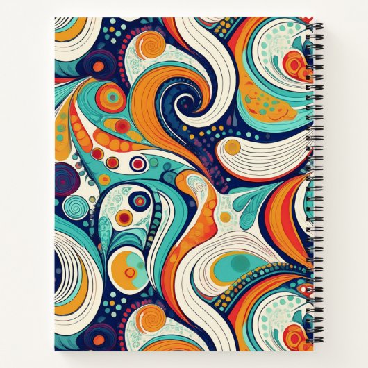 60er 70er Vibe Retro Wirbel Abstrakt Pat#1 ID1069 Notizblock (Rückseite)