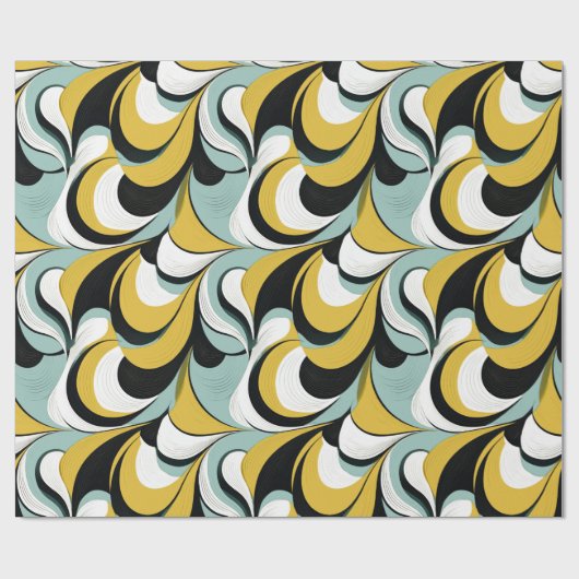 60er 70er Vibe Retro Wirbel Abstrakt Pat#3 ID1069 Geschenkpapier (Flach)
